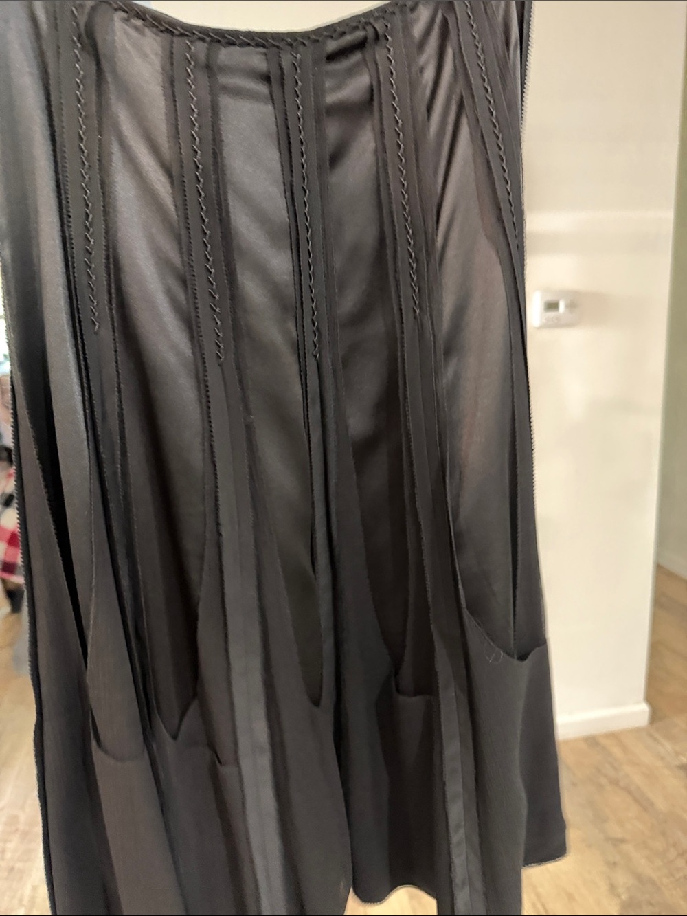 Elie Tahari Black Paneled A-Line Midi Skirt - Picture 5 of 12